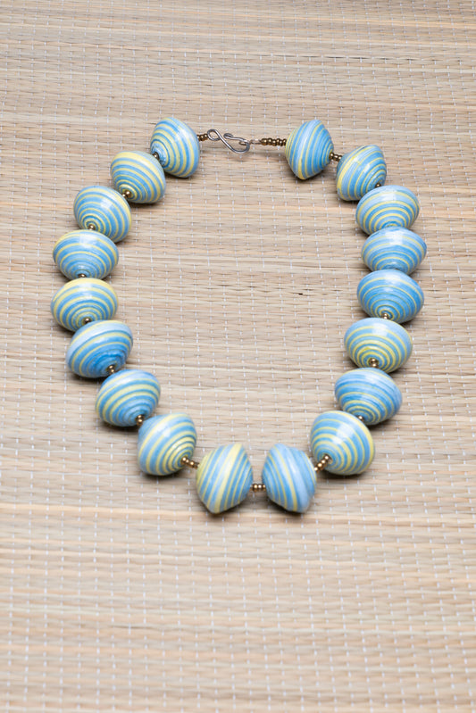 Blue Thick Beaded Necklace