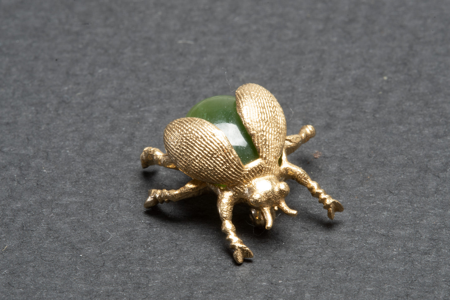 Gold Jade Ladybug Pin