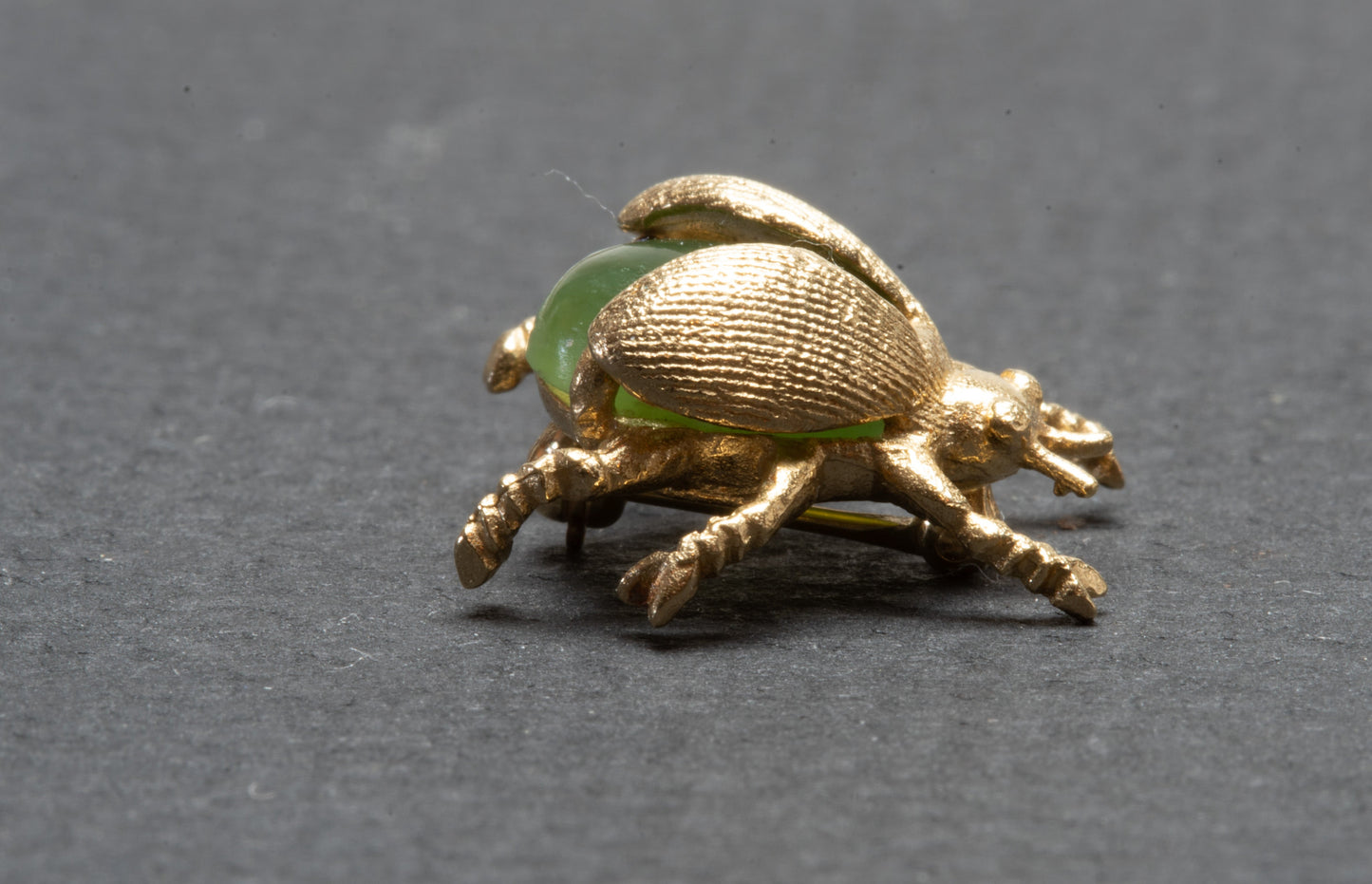 Gold Jade Ladybug Pin