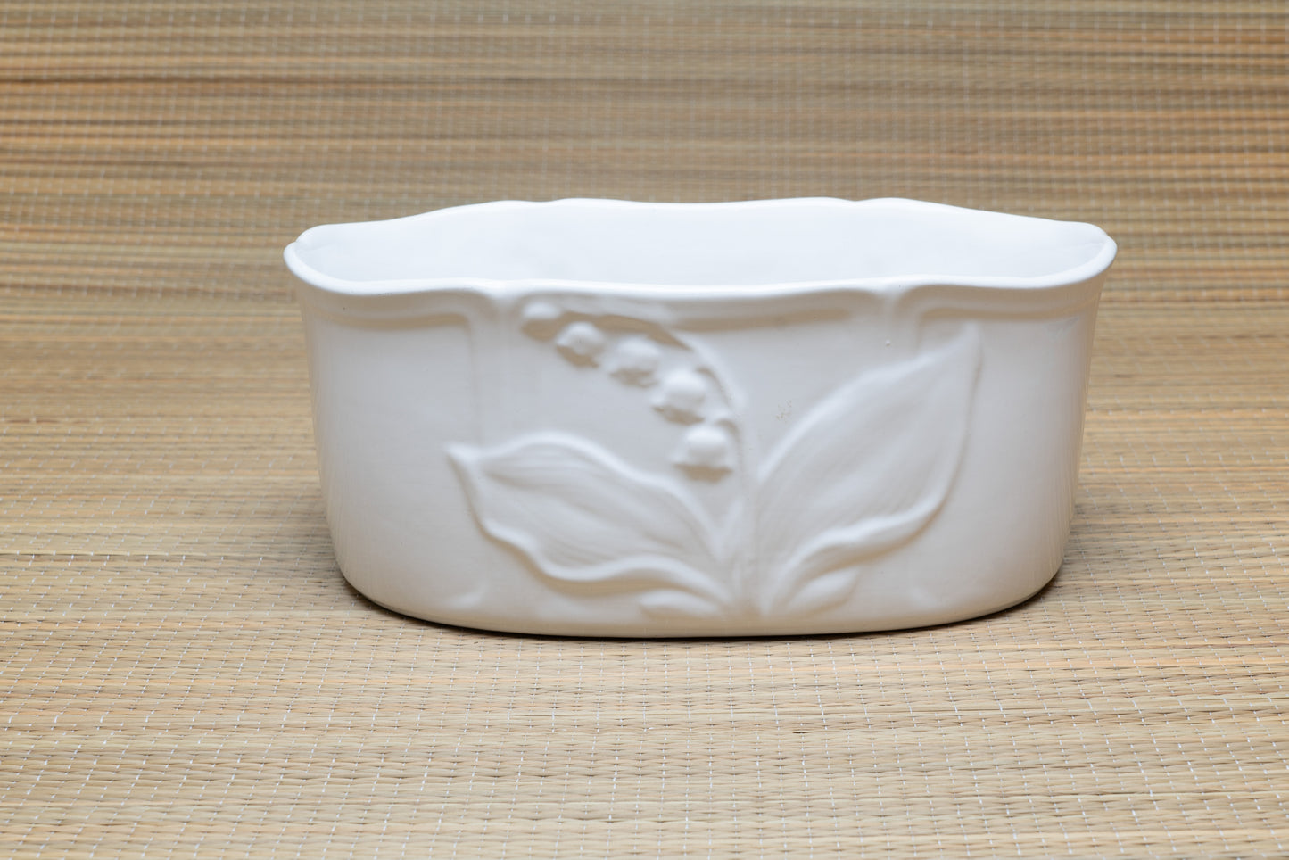 White Ceramic Planter from Portugal