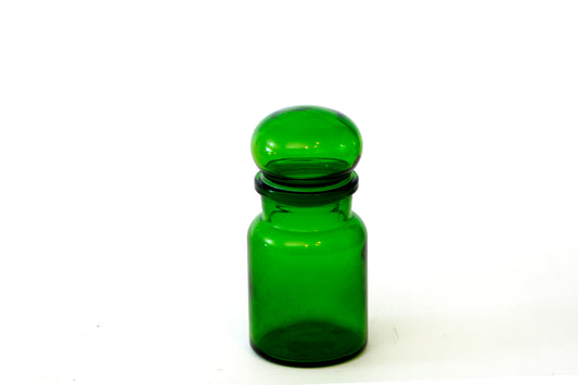 Vintage Green Glass Medicine Jar